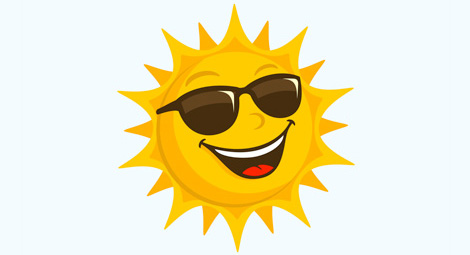 illustration of the sun with sunglasses on